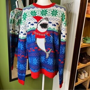 Ugly Christmas Shark sweater size L